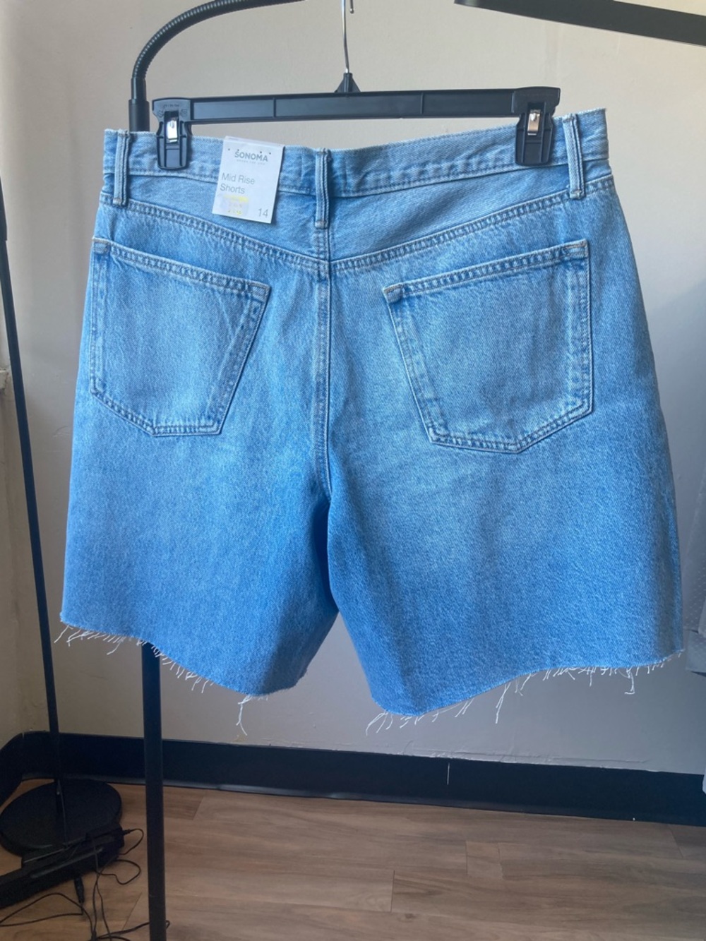 Sonoma jean short mid rise raw hem cotton boho coastal cowgirl western size 14 - Picture 9 of 13